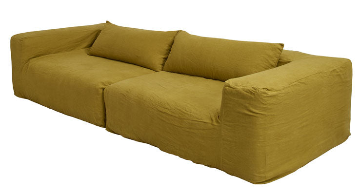 4 seater linen (or velvet) sofa 300cmbed and philosophy- Cachette