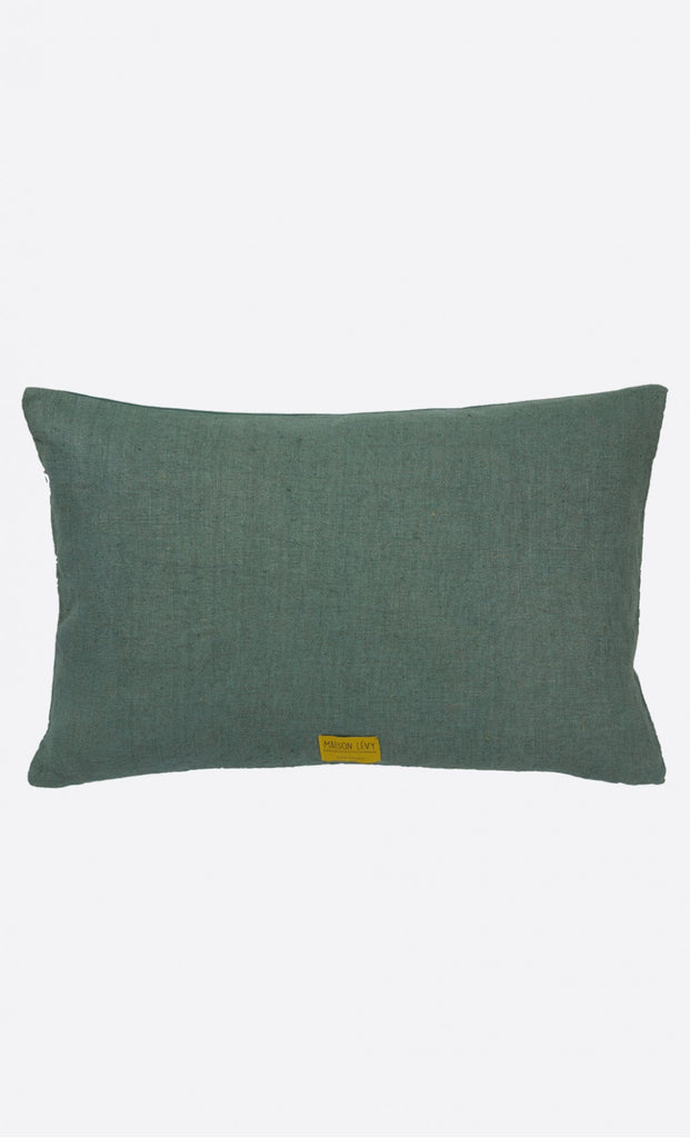 Blue-grey cushion cover in soft velvet and linen tweed  (various sizes, inner available too)Maison Lévy- Cachette