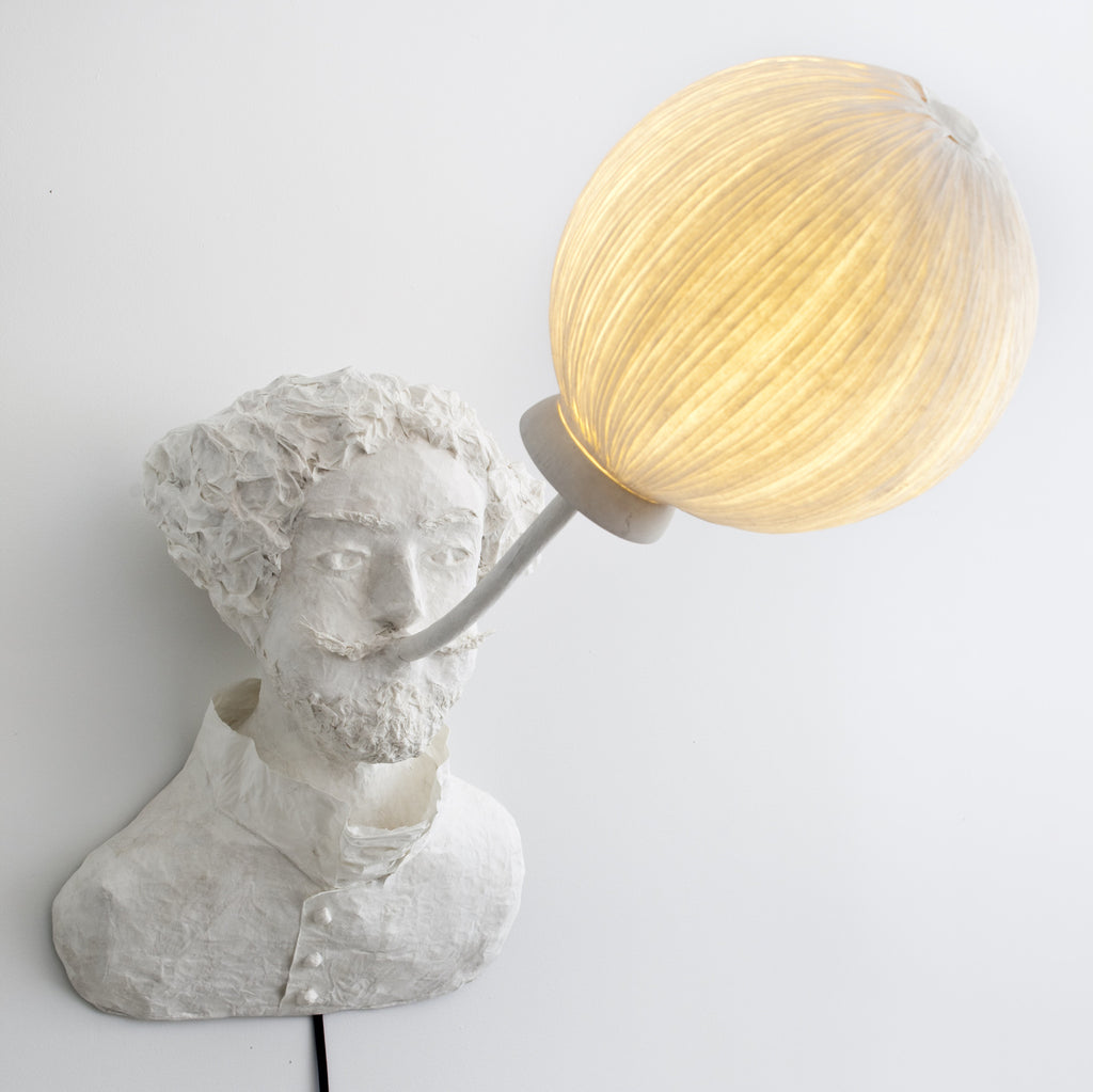 Sculptural light "Gustave"papier a etre- Cachette