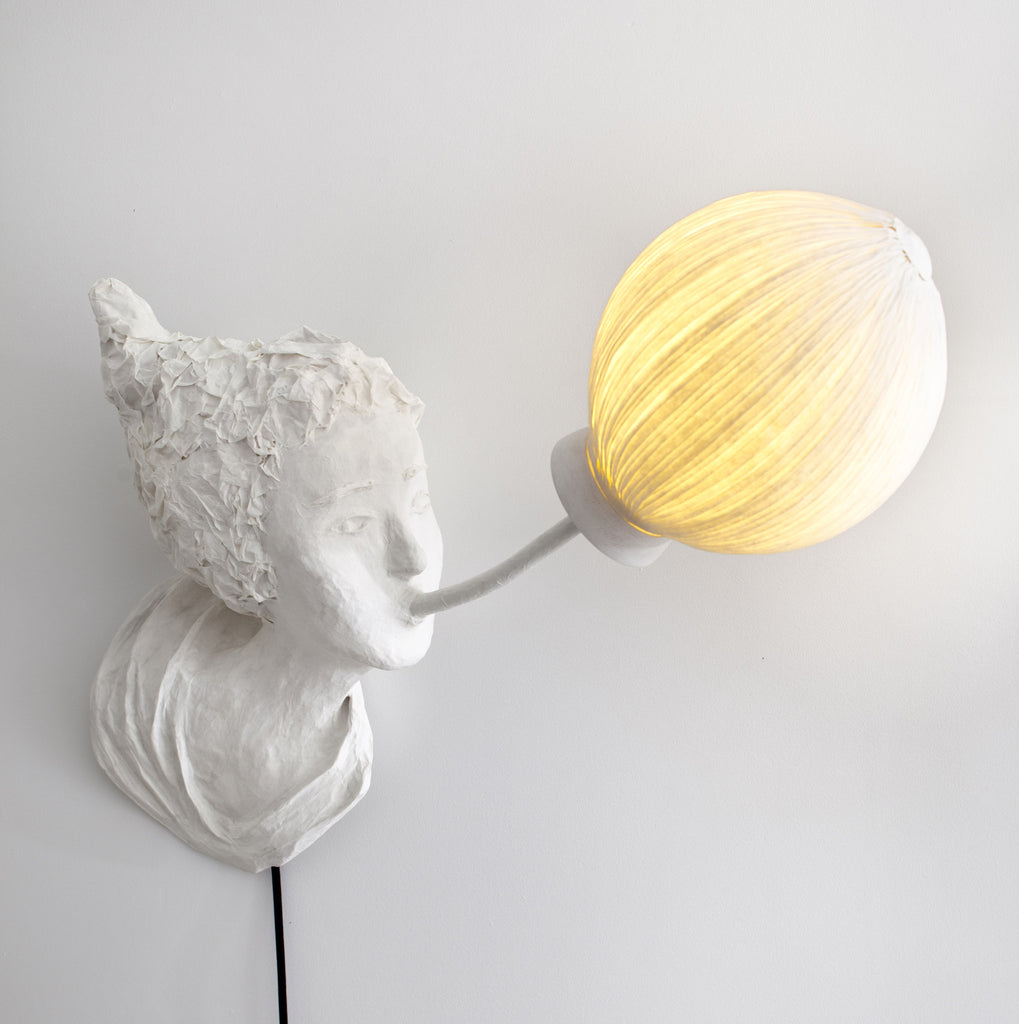 Sculptural light "Marie"papier a etre- Cachette