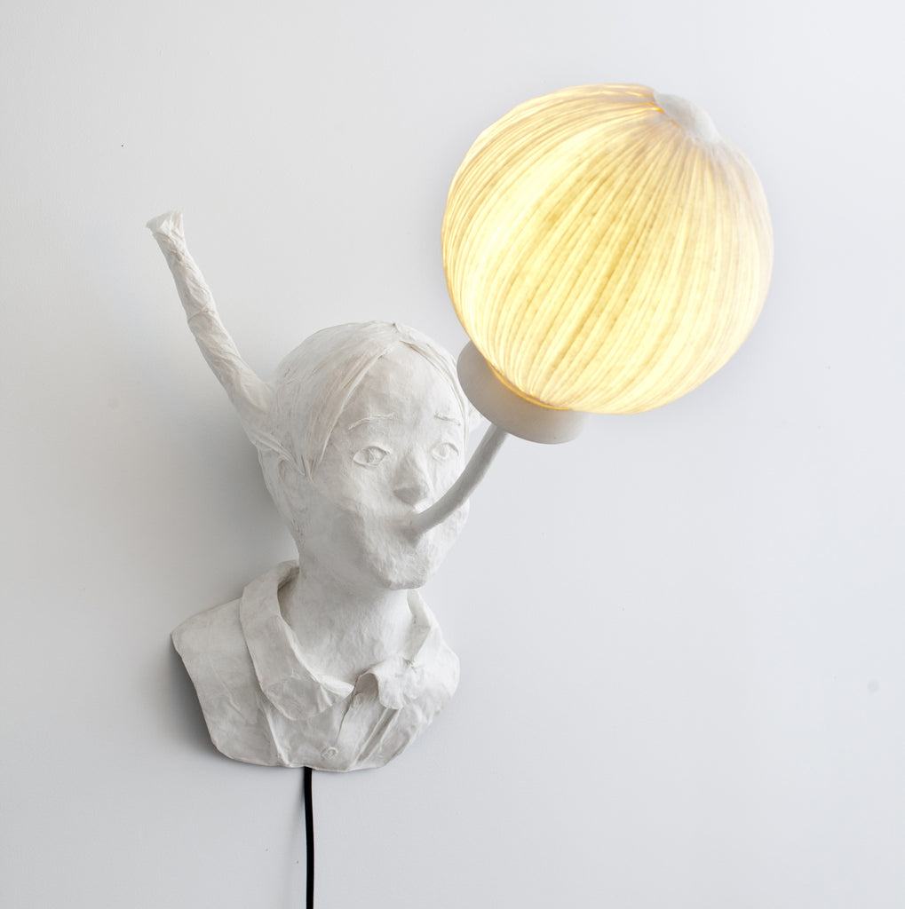 Sculptural light "Amandine"papier a etre- Cachette