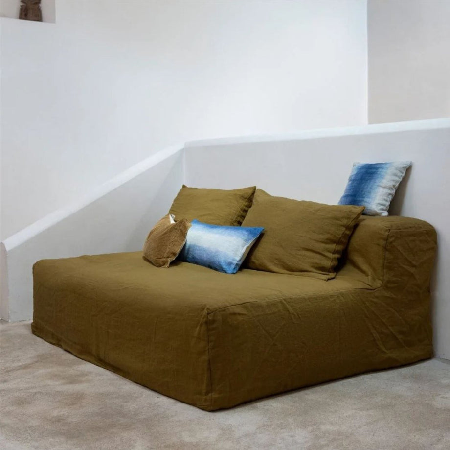 „Geek“ Sofa ohne Armlehnen 170 cm aus Leinen oder anderen Stoffen (Optionen+)