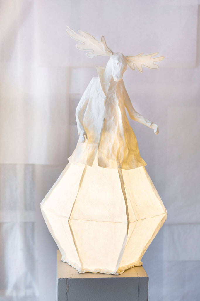 Sculptural light "Animaux"papier a etre- Cachette