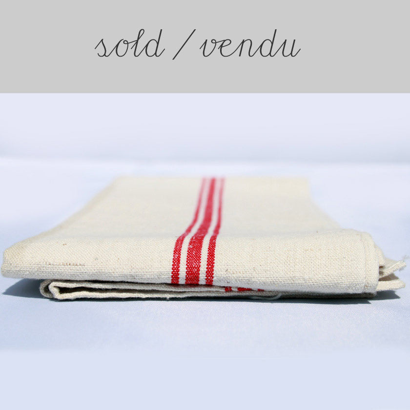 French linen tea towel (SOLD)Vintage- Cachette