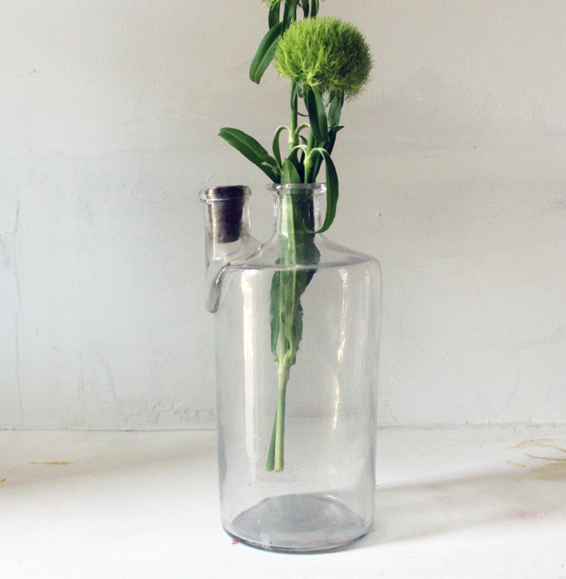 Glass bottle with double spout (SOLD)Vintage- Cachette