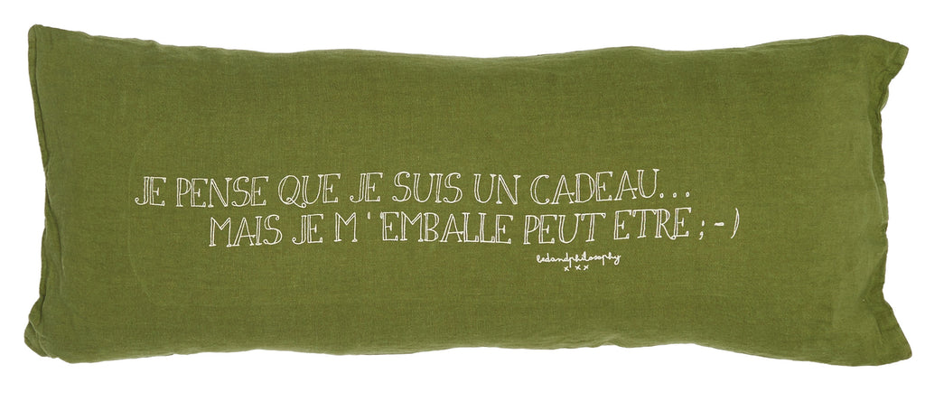Long and thin linen cushion 30x70cm with print (various models)bed and philosophy- Cachette