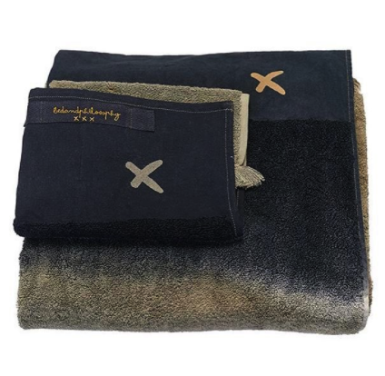 Fringed bath towel orage-charbon (two sizes)bed and philosophy- Cachette