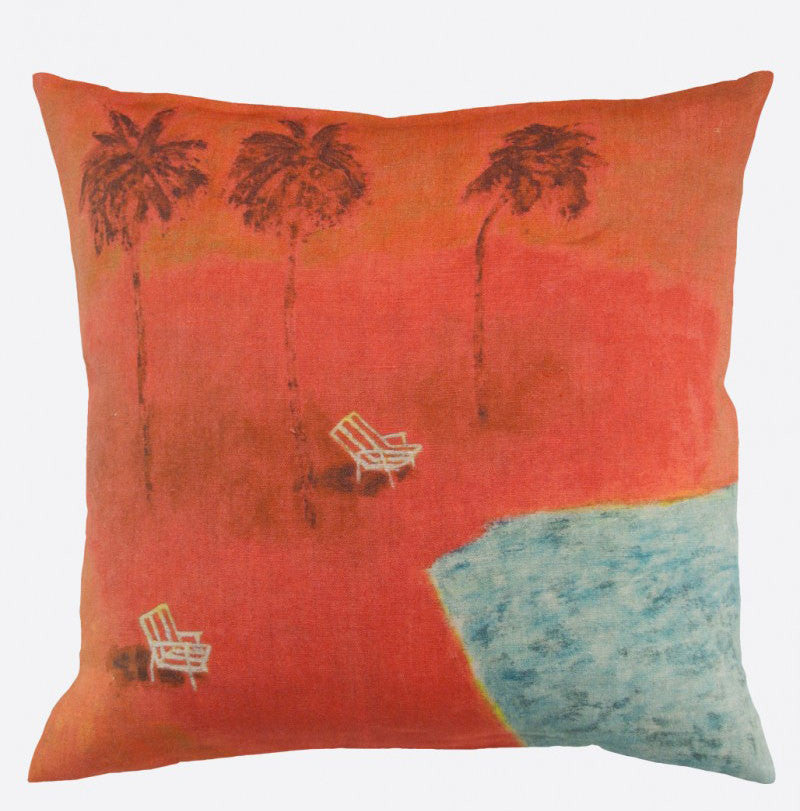 Sous les cocotiers linen cushion cover (2 sizes and inner option available)Maison Lévy- Cachette