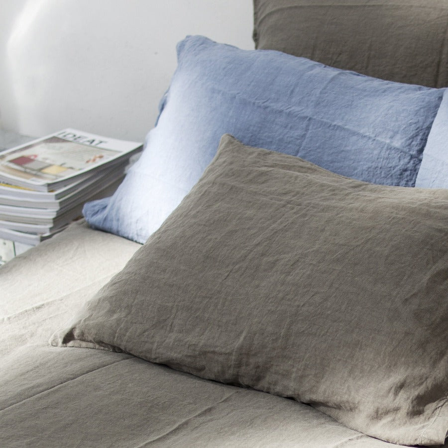100% linen pillow case (2 sizes 18 colours)bed and philosophy- Cachette