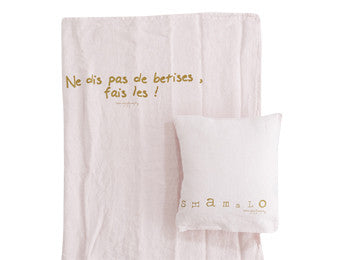 Summer linen throw 130x170cm (various messages and colours)bed and philosophy- Cachette