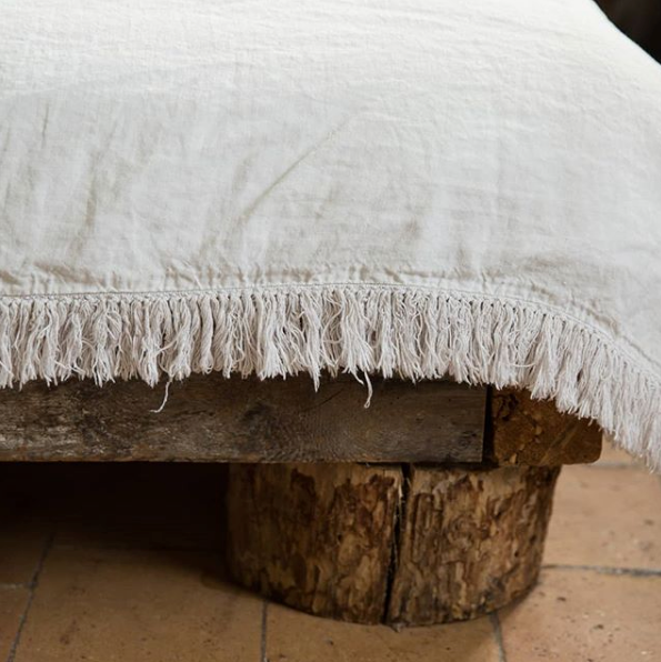 Fringed linen quilt (two sizes available)bed and philosophy- Cachette