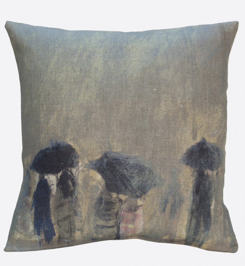 "Horizon de pluie" linen cushion cover square (2 sizes - inner available too)Maison Lévy- Cachette