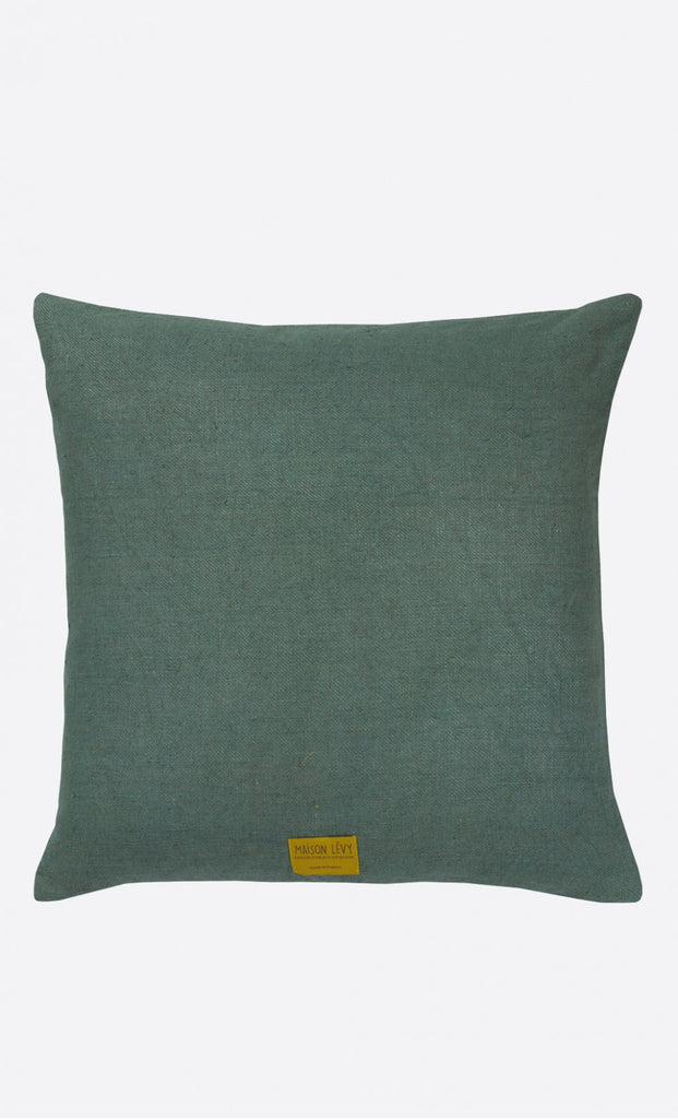Blue-grey cushion cover in soft velvet and linen tweed  (various sizes, inner available too)Maison Lévy- Cachette