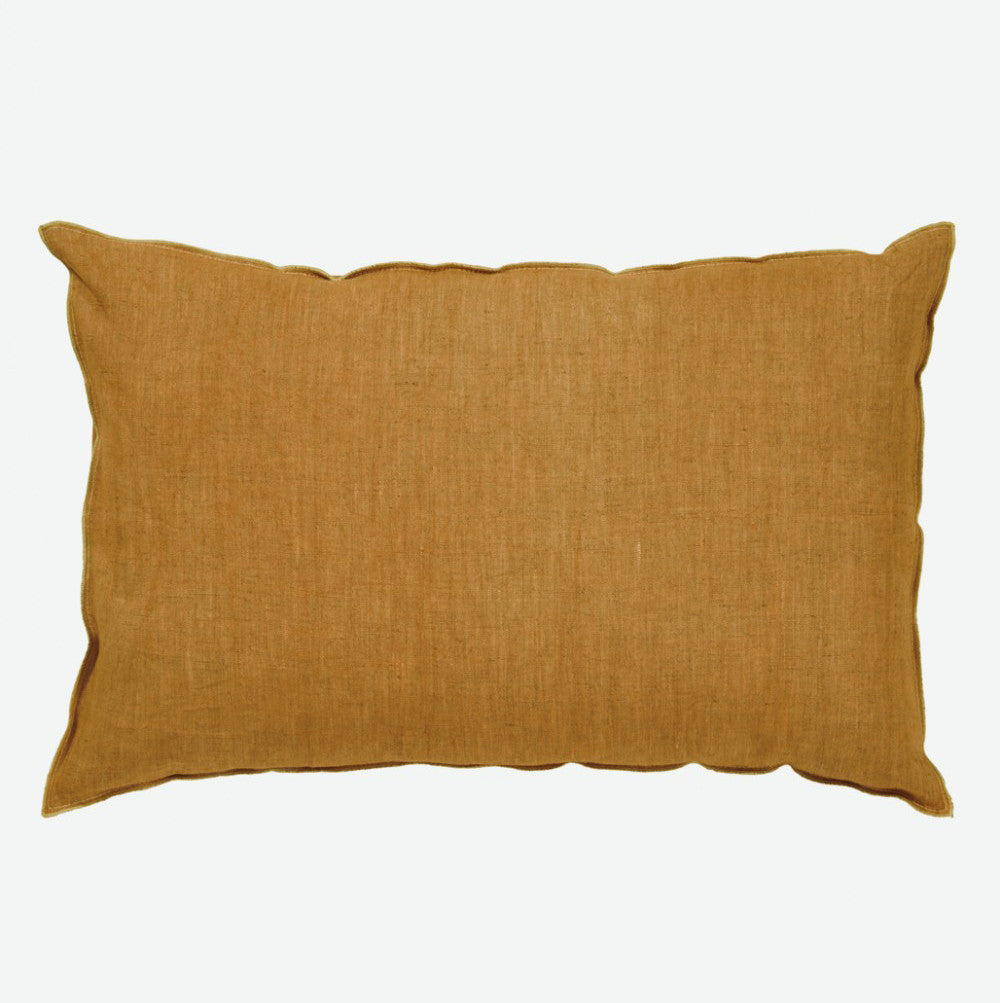 Ochre cushion cover in pure linen  (various sizes, inner available too)Maison Lévy- Cachette