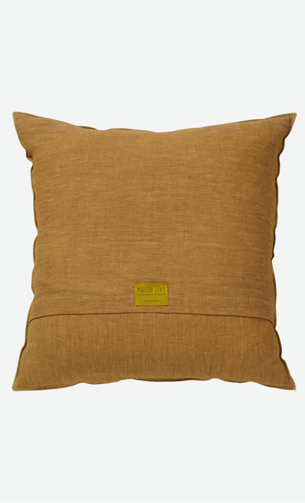 Ochre cushion cover in pure linen  (various sizes, inner available too)Maison Lévy- Cachette