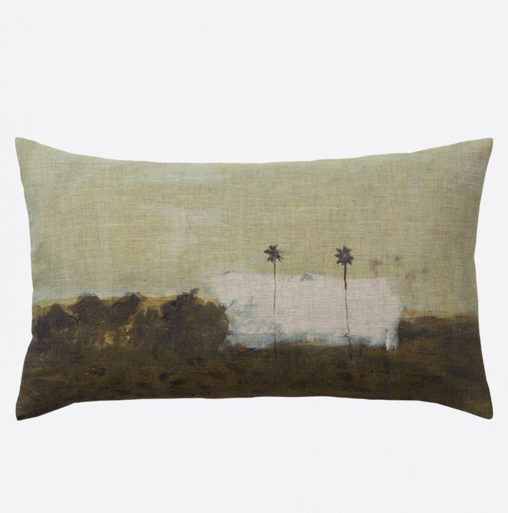 "deux palmiers" linen cushion cover 50x30cm (inner available too)Maison Lévy- Cachette