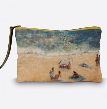 "Journée à la plage" linen pouch 21x15cmMaison Lévy- Cachette