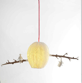 Sculptural light "dans les branches"papier a etre- Cachette