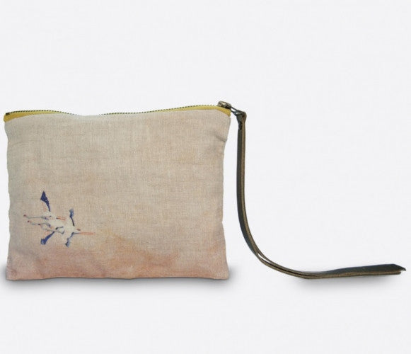 Flamingo Rose linen pouch 21x15cmMaison Lévy- Cachette