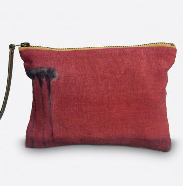 "Palmiers noirs" linen pouch 21x15cmMaison Lévy- Cachette