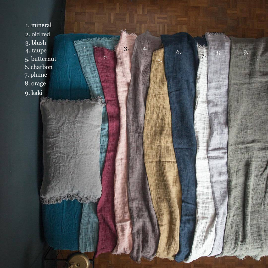 Fringed linen throw 150x180cm (new colours are in)bed and philosophy- Cachette